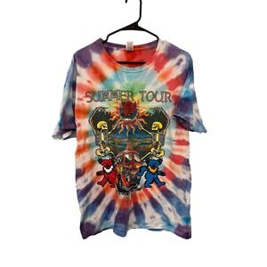Grateful Dead Summer Tour 2023 Tie Dye T-Shirt‎ Dancing Bears Skeletons